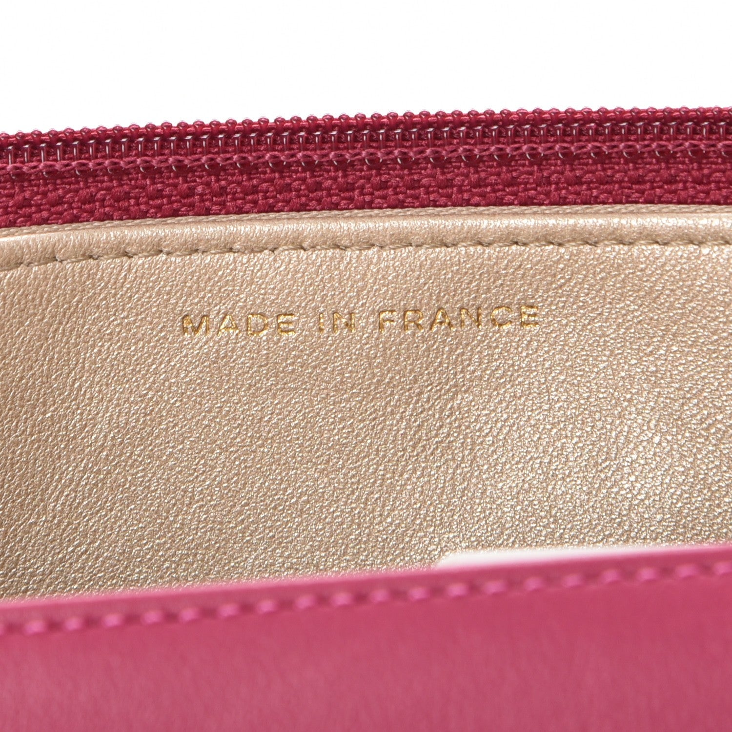 Chanel Lambskin Camellia Embossed Wallet on Chain WOC Fuchsia 7 of 9