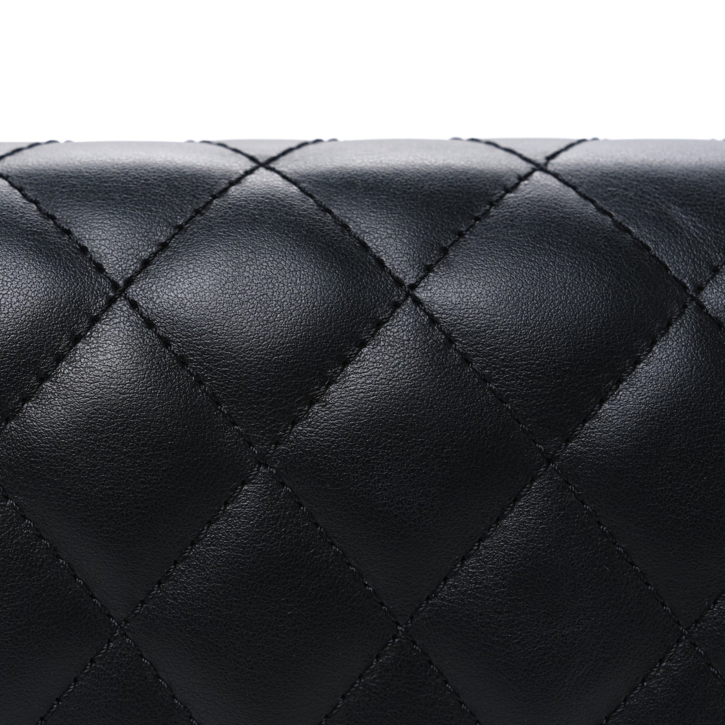 Calfskin Quilted CC Uniform Flap Belt Bag Black