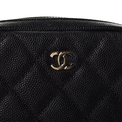 Chanel Caviar Quilted Small Curvy Pouch Cosmetic Case Black 10 of 11