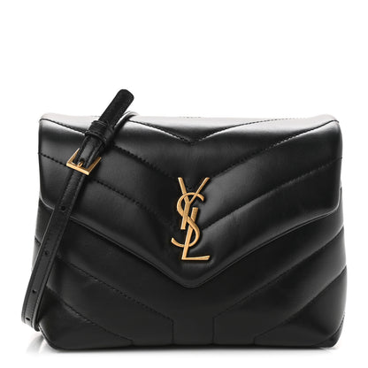 Saint Laurent Calfskin Y Quilted Monogram Toy Loulou Crossbody Bag Black 1 of 9