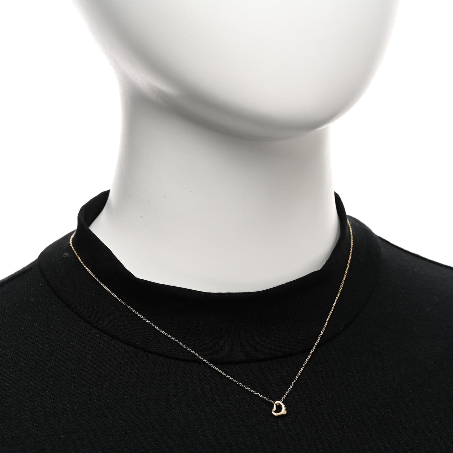 18K Yellow Gold 7mm Elsa Peretti Open Heart Pendant Necklace