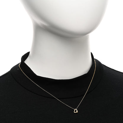 Tiffany 18K Yellow Gold 7mm Elsa Peretti Open Heart Pendant Necklace 2 of 4