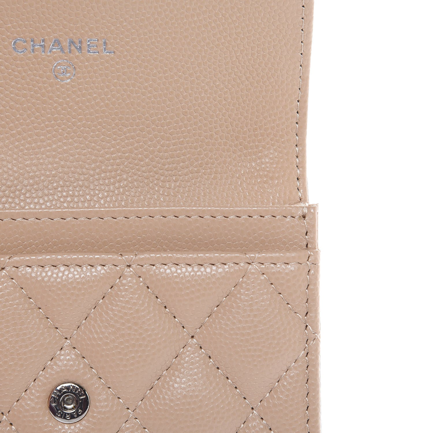 Chanel Caviar Quilted Flap Card Holder Beige 9 of 11