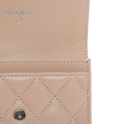 Chanel Caviar Quilted Flap Card Holder Beige 9 of 11