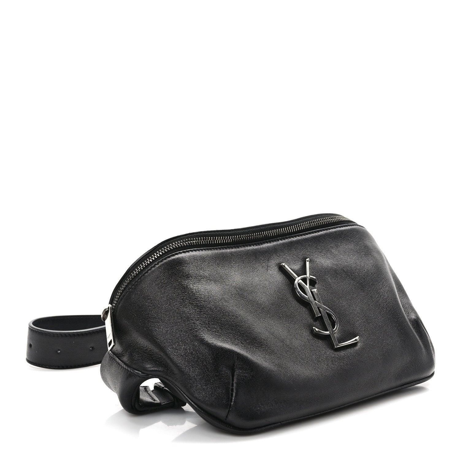 Saint Laurent Calfskin Monogram Belt Bag Black 4 of 8