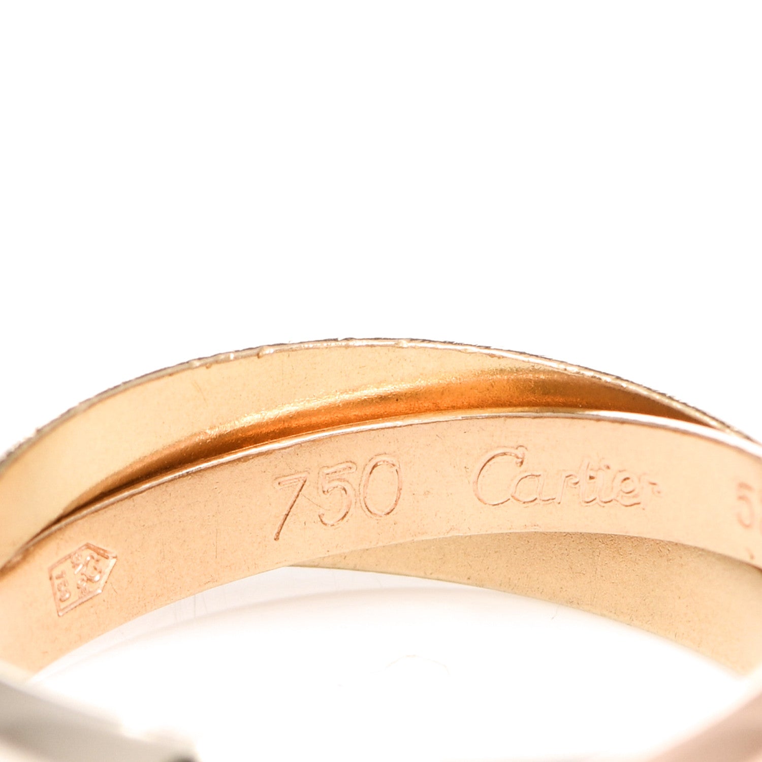 Cartier 18K Pink Yellow White Gold Small Trinity Ring 52 6 4 of 7
