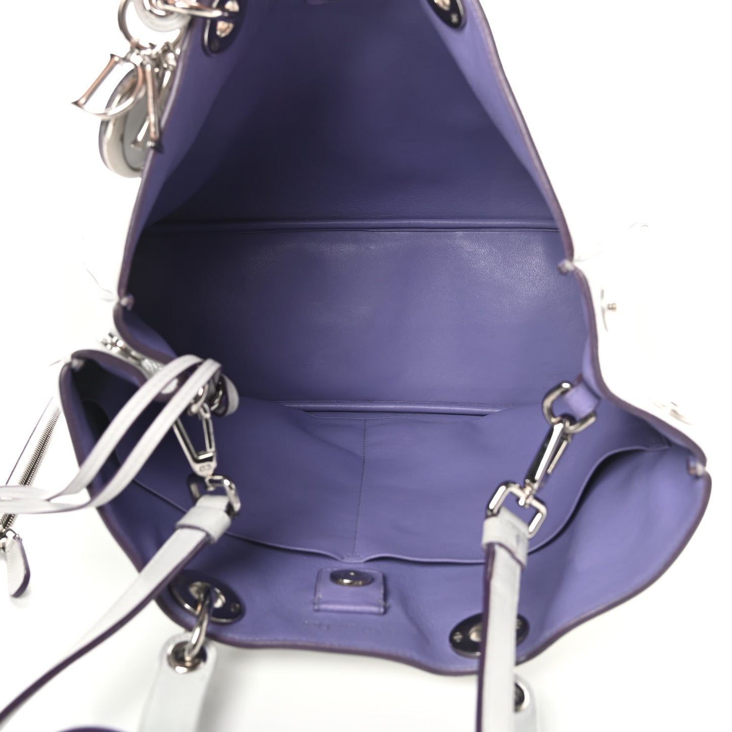 Smooth Calfskin Large Diorissimo Tote White