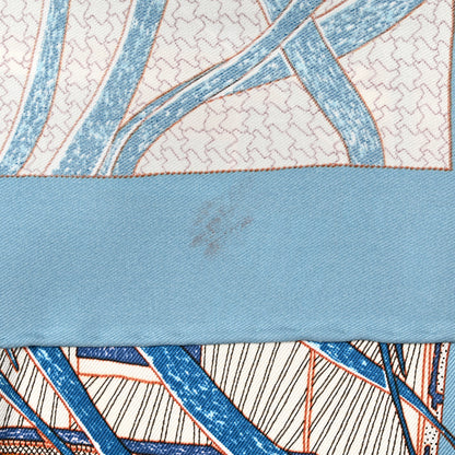 Hermes Silk Rendez-Vous Chez Scarf 70 Bleu Moyen Ardoise 5 of 6
