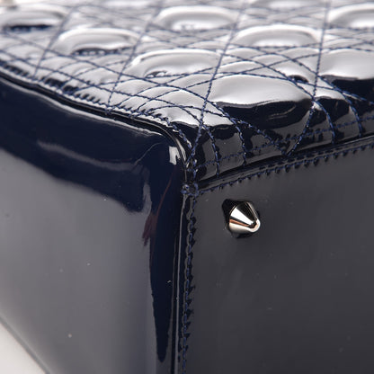 Christian Dior Patent Cannage Medium Lady Dior Navy Blue 11 of 15