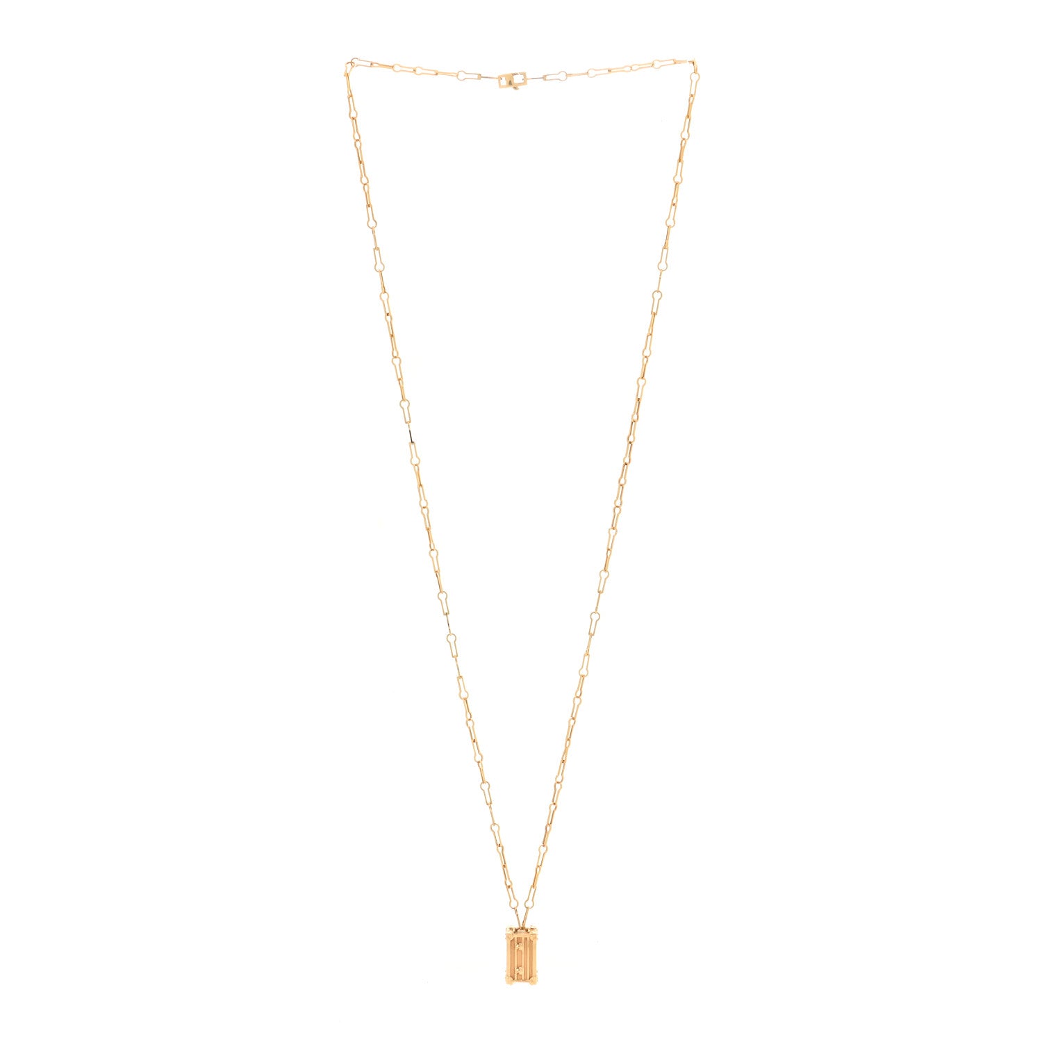Louis Vuitton 18K Yellow Gold Petite Malle Pendant Necklace 3 of 5