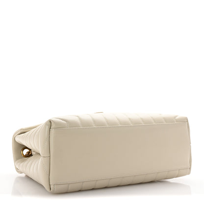 Saint Laurent Calfskin Y Quilted Monogram Medium Loulou Chain Satchel Crema Soft 4 of 9