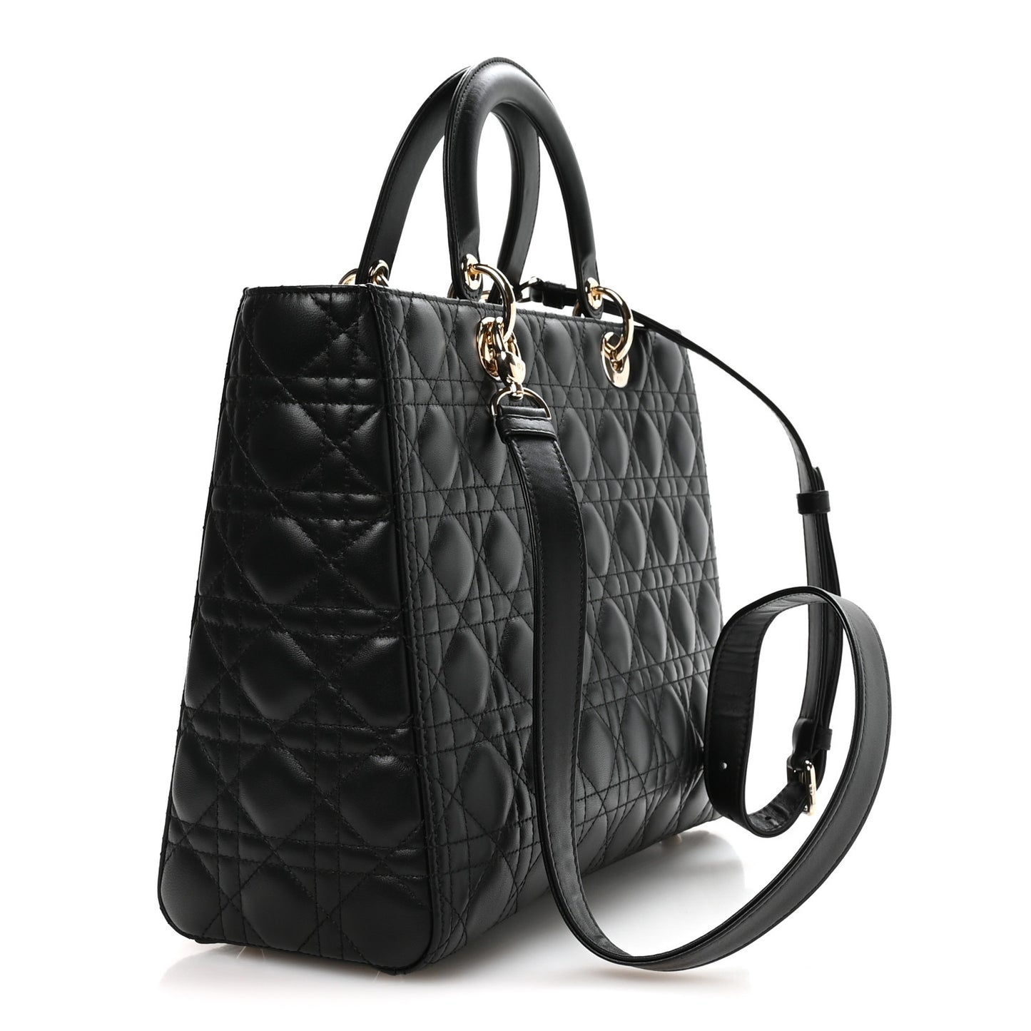 Lambskin Cannage Large Lady Dior Black