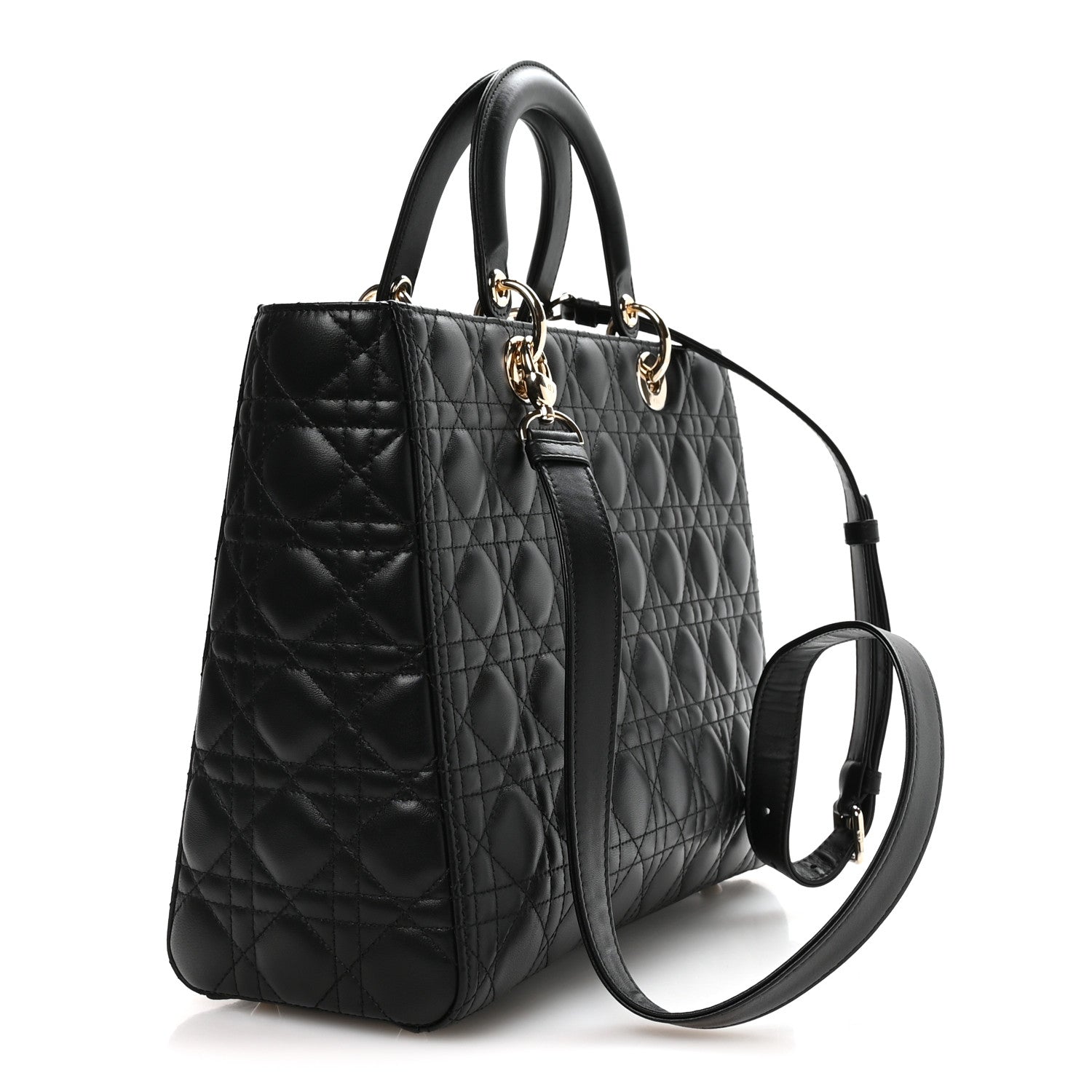 Christian Dior Lambskin Cannage Large Lady Dior Black 3 of 10
