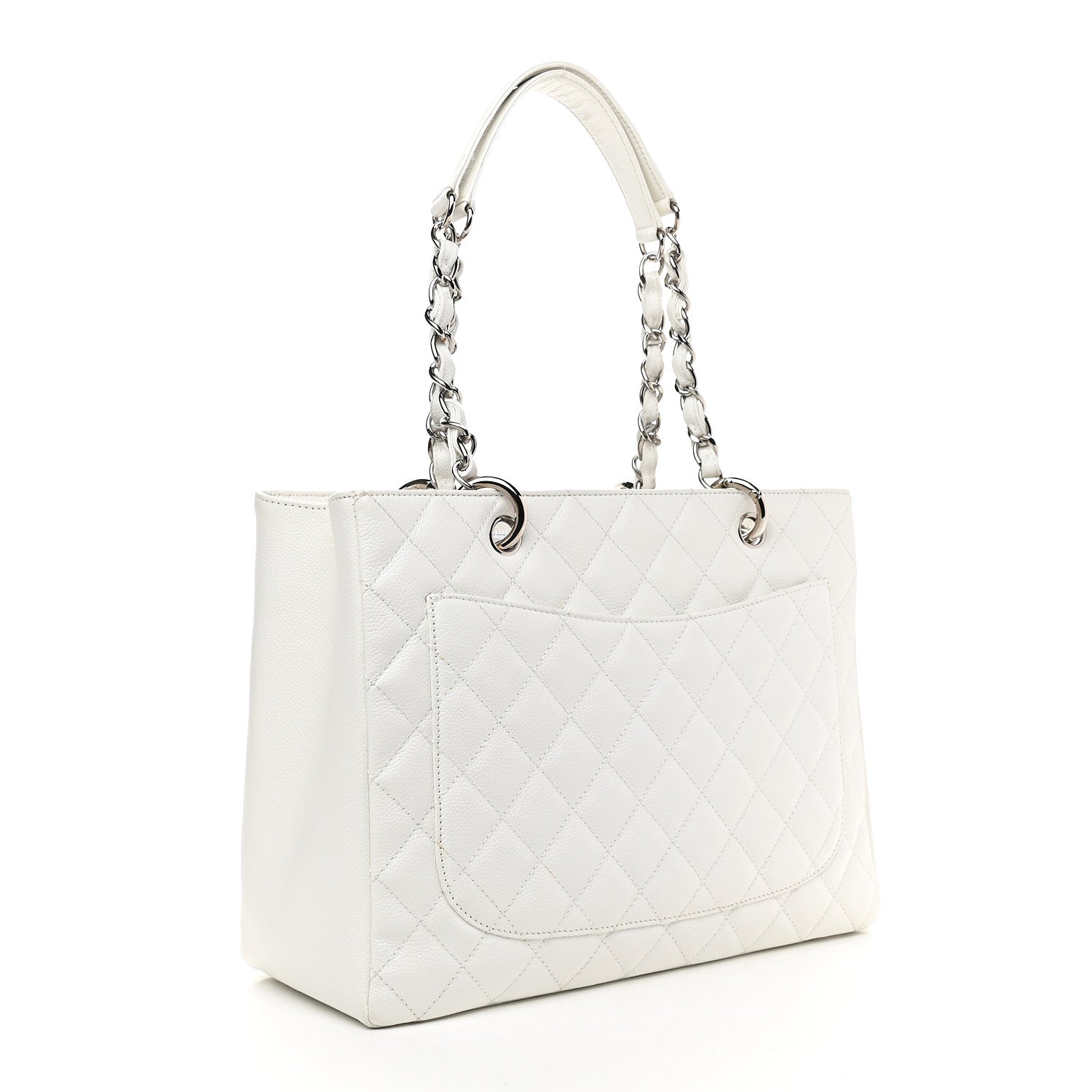 Chanel Caviar Quilted Grand Shopping Tote GST White 3 of 10