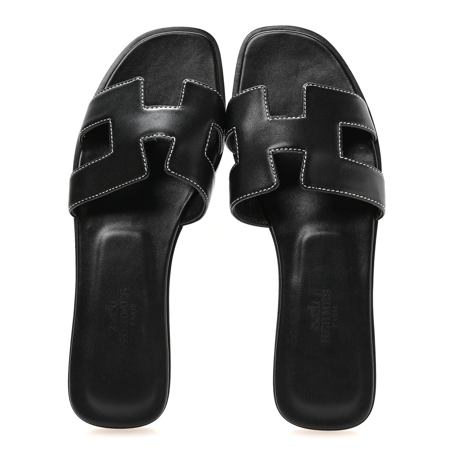 Box Calfskin Oran Sandals 37 Black