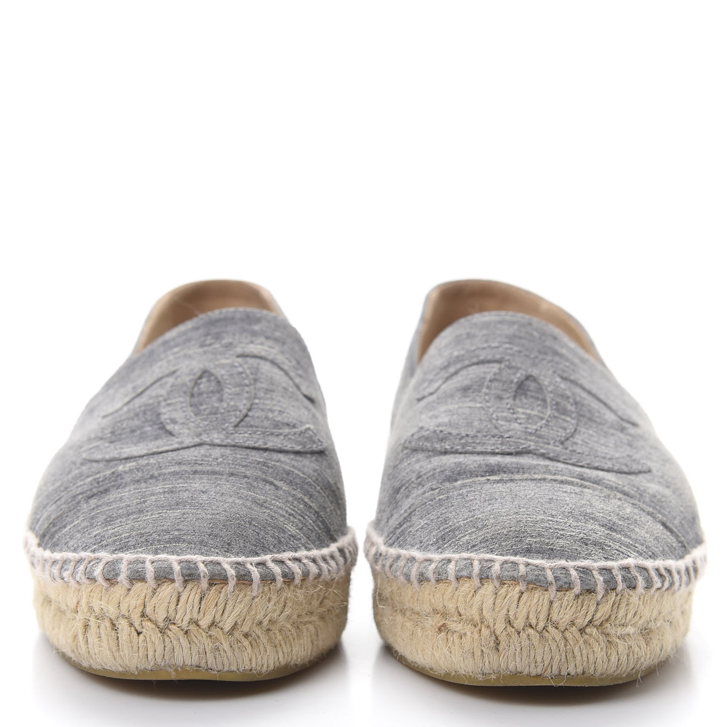 Chanel Striated Suede Espadrilles 39 Dark Grey 2 of 11