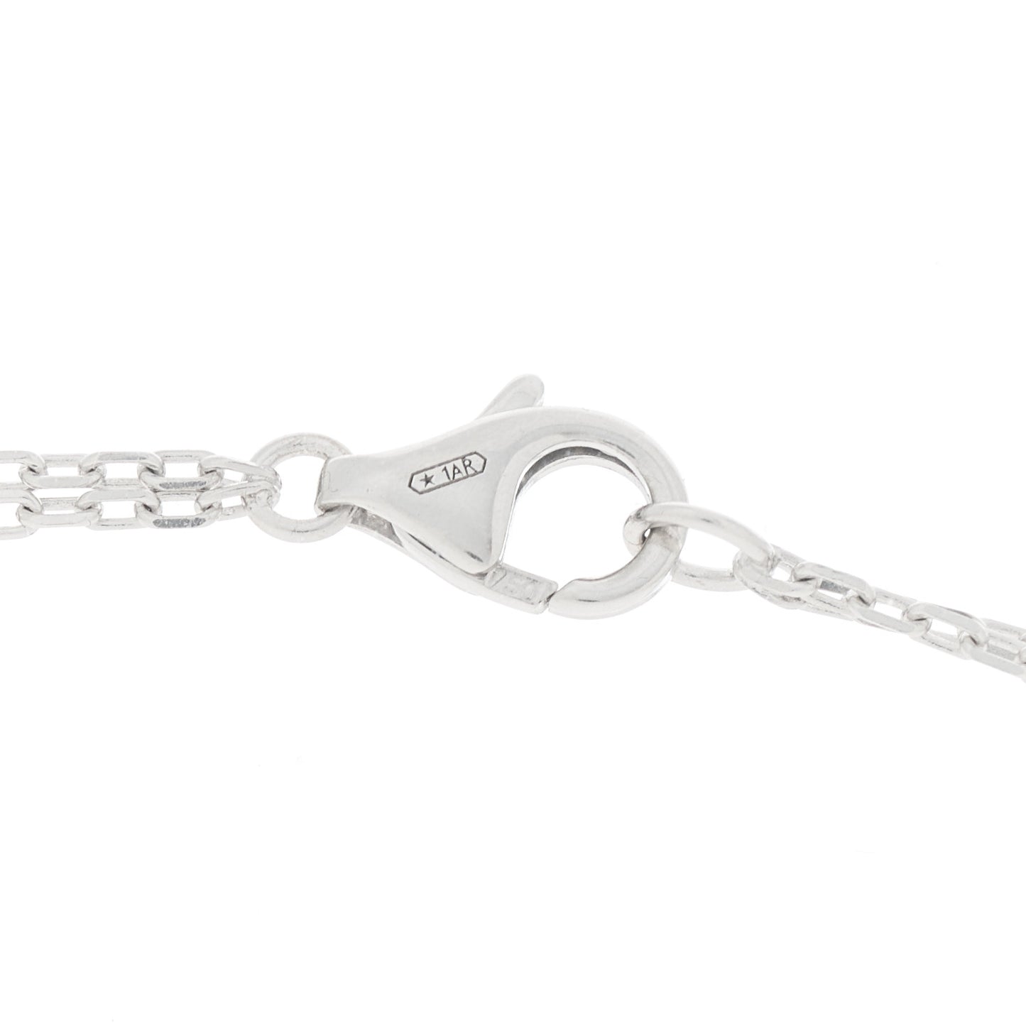 18K White Gold 2 Diamond LOVE Necklace