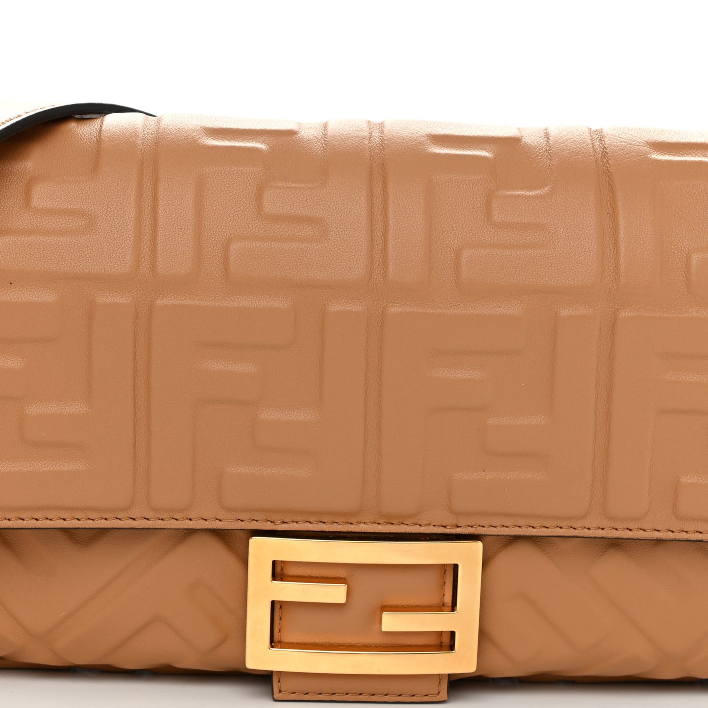 Nappa FF 1974 Embossed Baguette Miele Scuro