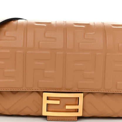 Fendi Nappa FF 1974 Embossed Baguette Miele Scuro 7 of 10