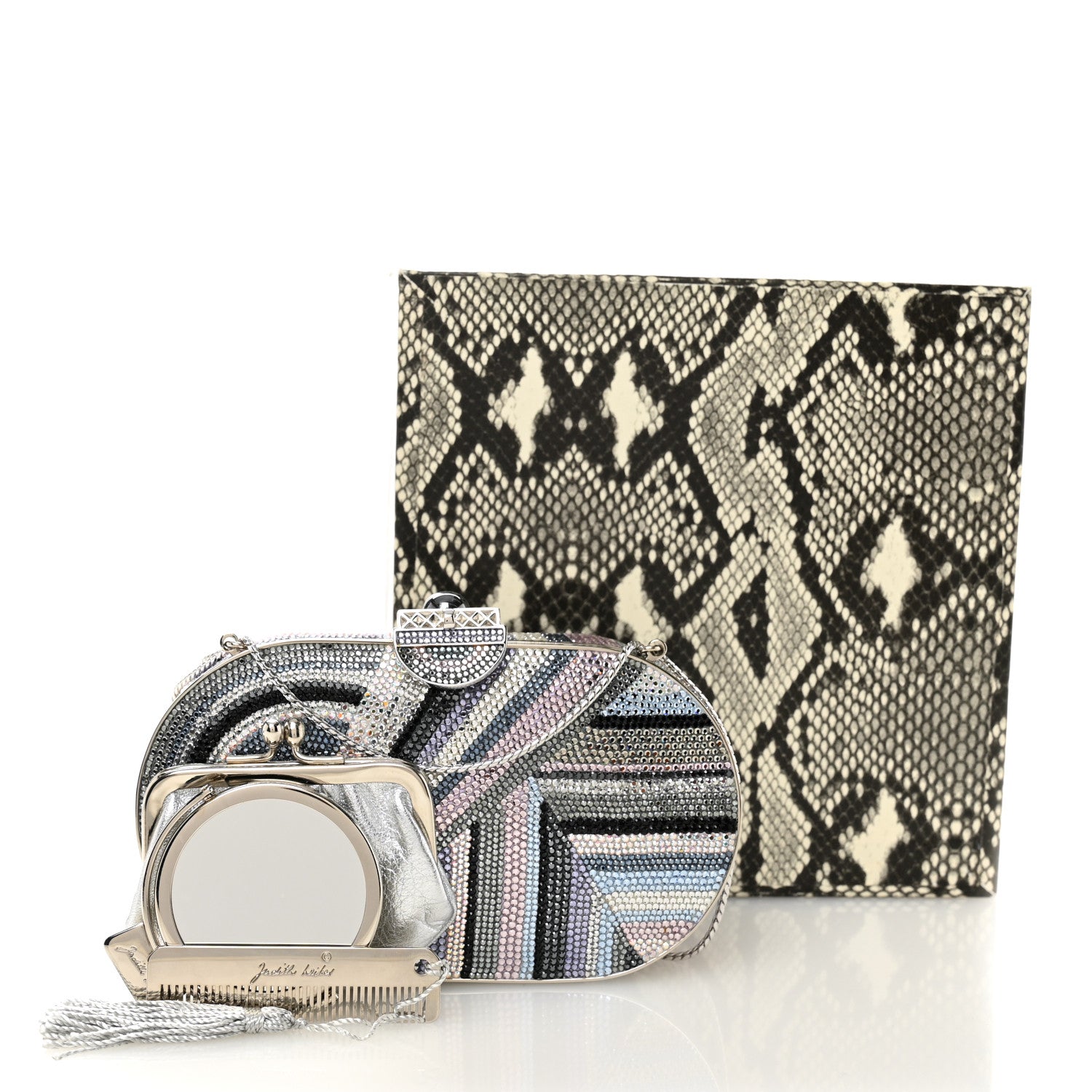 Judith Leiber Swarovski Crystal Minaudiere Clutch Multicolor 11 of 11