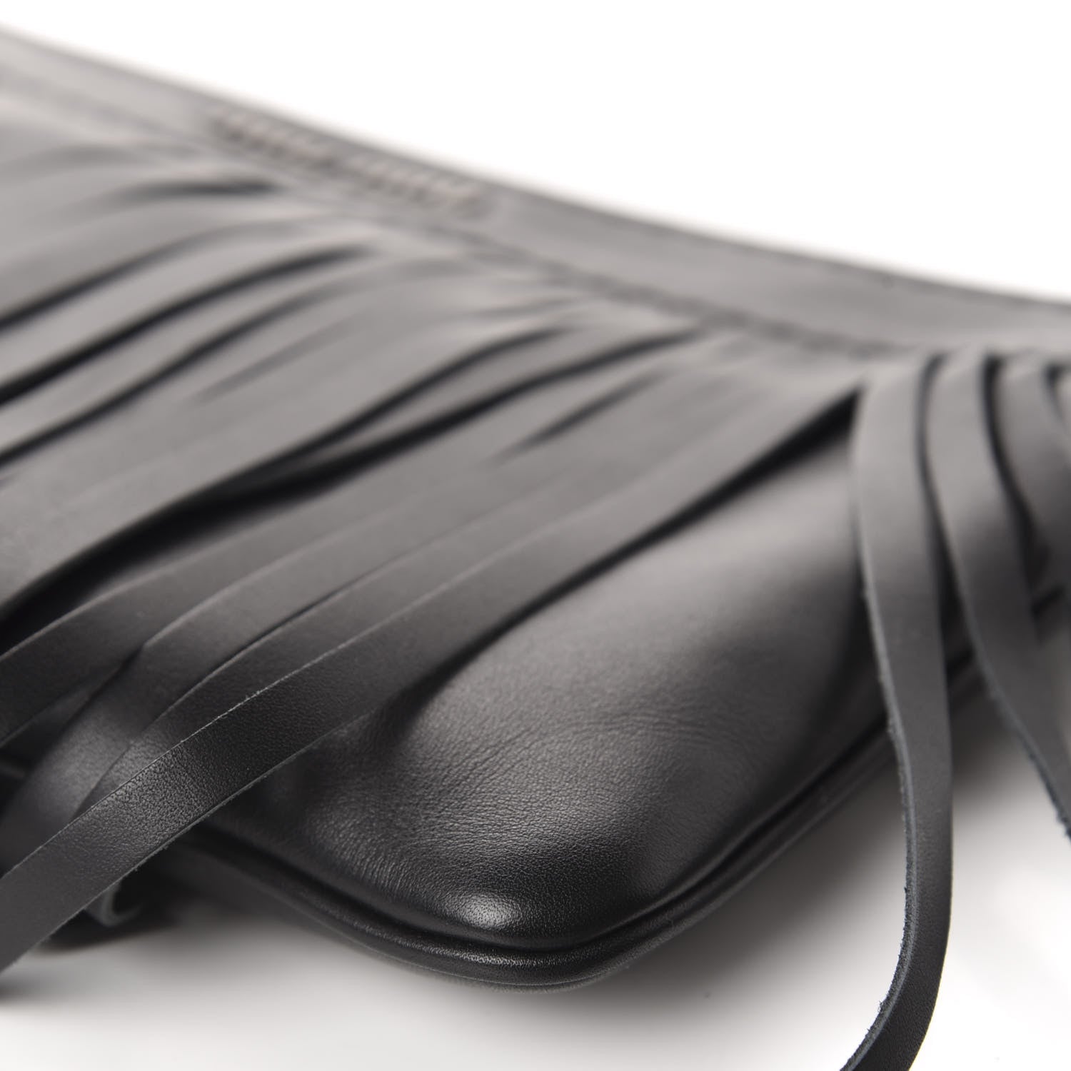 Miu Miu Calfskin Fringe Wrislet Pochette Black 7 of 11