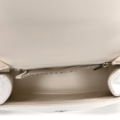 Balenciaga Faux Calfskin Fabric Glow In The Dark Small Sneakerhead Top Handle Bag White Orange 5 of 10