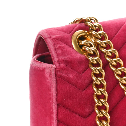 Gucci Velvet Matelasse Blind for Love Embroidered Medium GG Marmont Shoulder Bag Light Raspberry Rose Multicolor 11 of 11