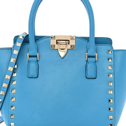 Valentino Garavani Vitello Small Rockstud Double Handle Tote Parrot 8 of 14