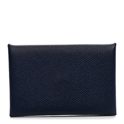 Hermes Epsom Calvi Card Case Bleu Saphir 1 of 8
