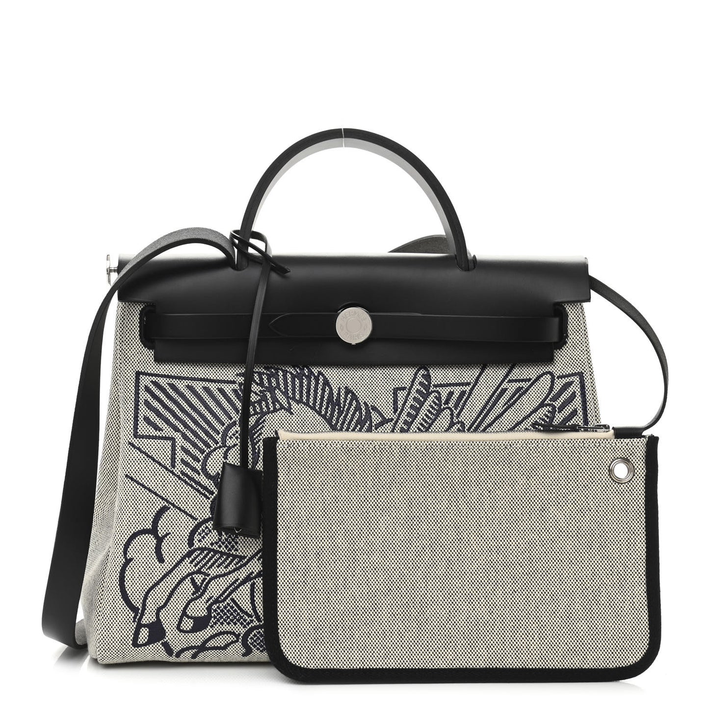 Vache Hunter Toile H Pegase Pop Herbag Zip Retourne 31 PM Bleu Indigo Ecru Black