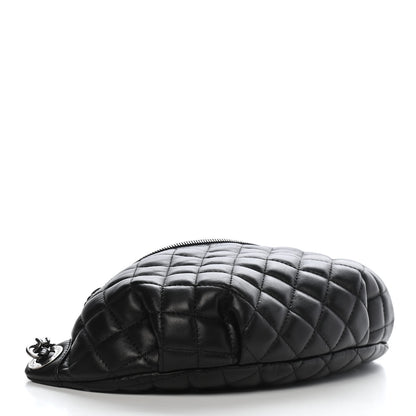 Chanel Calfskin Quilted Banane Waist Bag Fanny Pack Black 4 of 16