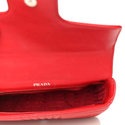 Prada Soft Calfskin Impunture Diagramme Medium Chain Flap Shoulder Bag Fuoco 4 of 12