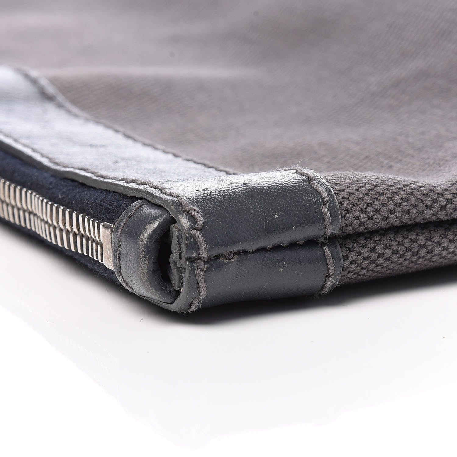 Balenciaga Cotton Canvas Calfskin Logo Clutch Ombre Grey Gradient 11 of 12
