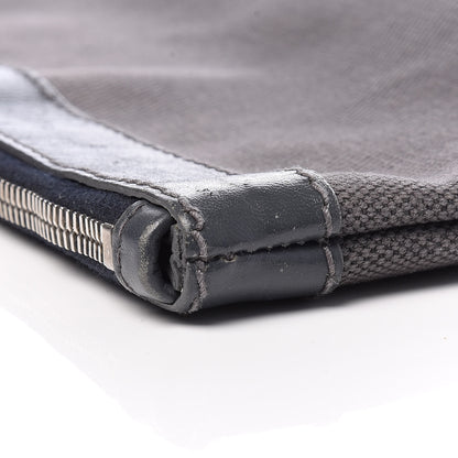 Balenciaga Cotton Canvas Calfskin Logo Clutch Ombre Grey Gradient 11 of 12