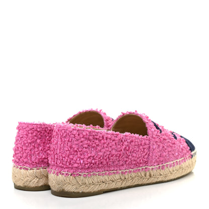Chanel Tweed CC Espadrilles 39 Dark Pink Navy 4 of 9
