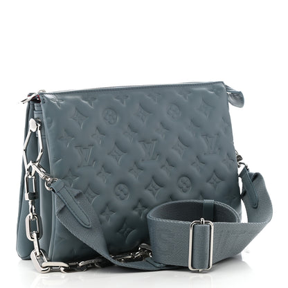 Louis Vuitton Lambskin Embossed Monogram Coussin PM Blue Glacier 3 of 10
