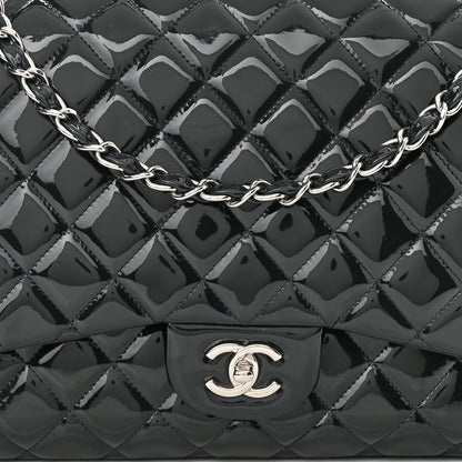 Chanel Patent Quilted Maxi Single Flap Blue 8 of 10
