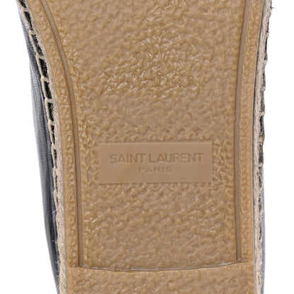 Saint Laurent Lambskin Monogram Espadrilles 38.5 Black 7 of 9