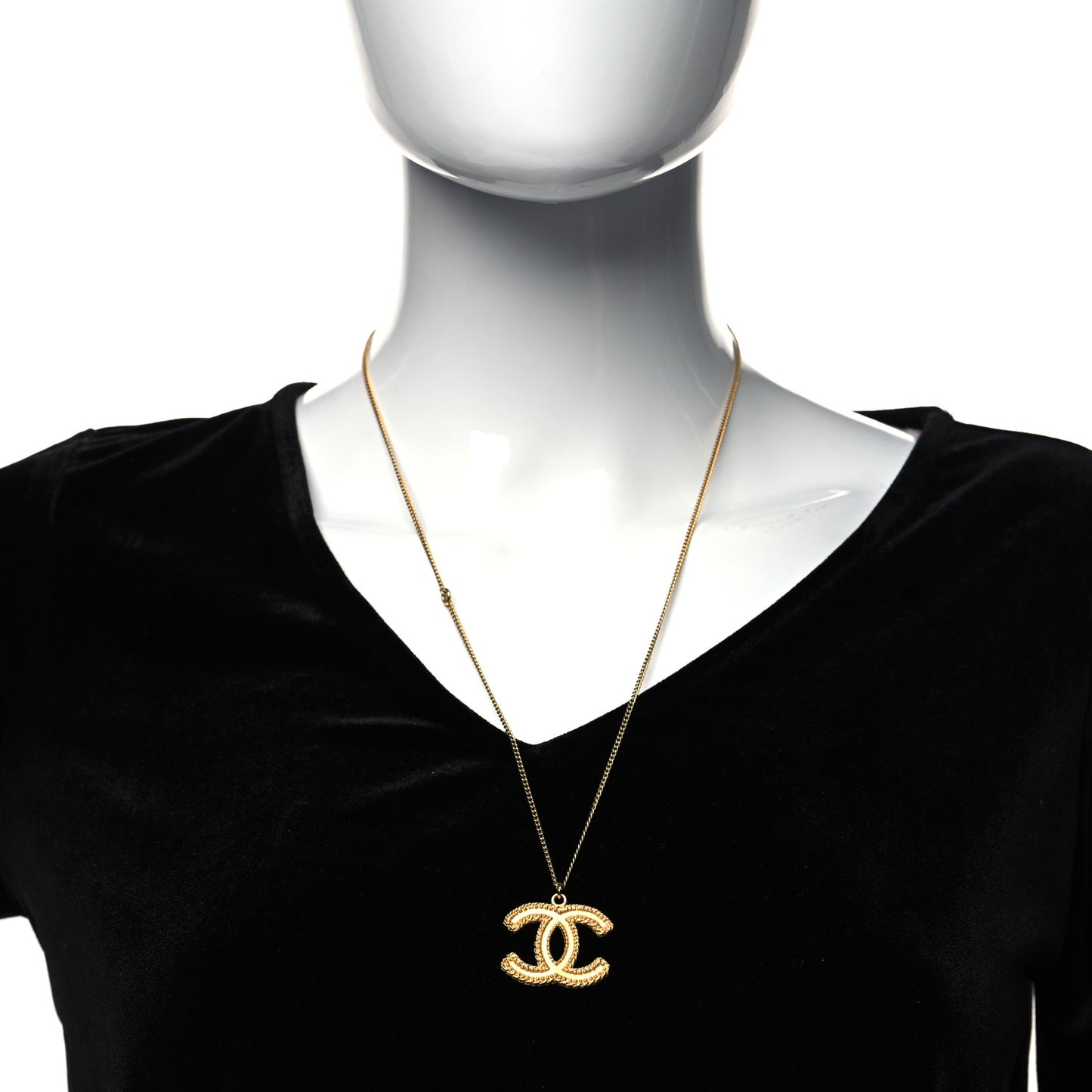 Metal CC Necklace Matte Gold