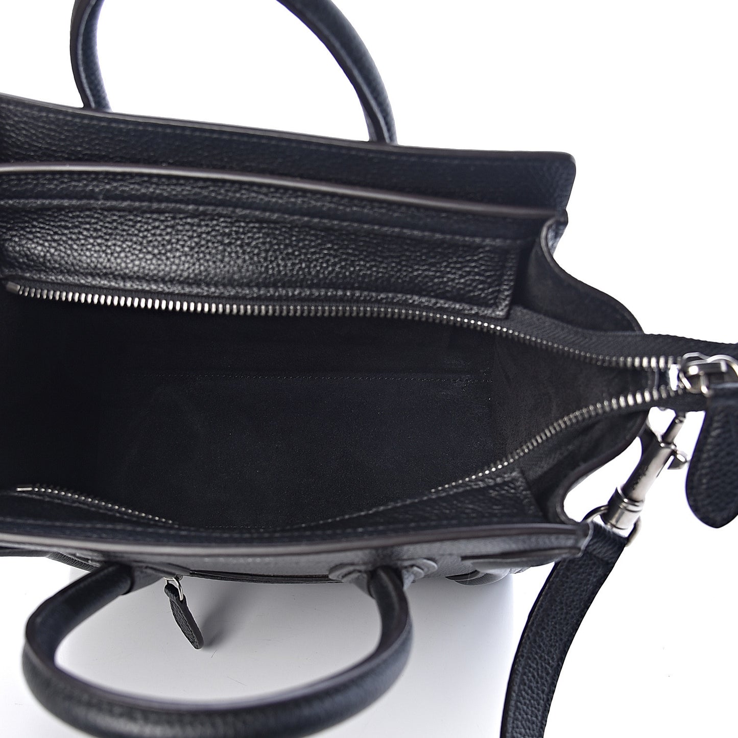 Drummed Calfskin Nano Luggage Black