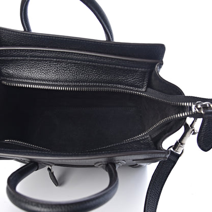 Celine Drummed Calfskin Nano Luggage Black 5 of 9