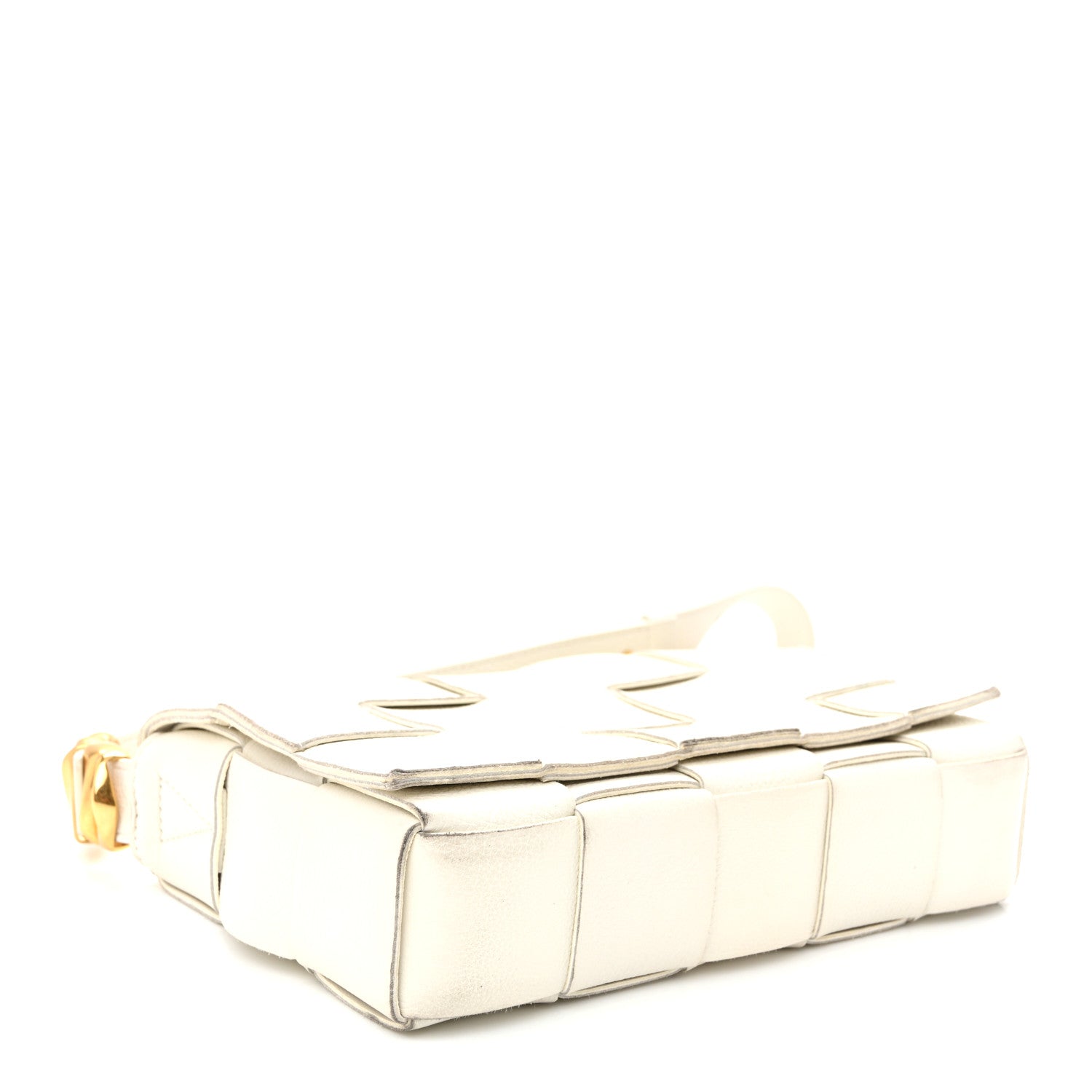Bottega Veneta Grained Calfskin Maxi Intrecciato Cassette Crossbody Bag White 4 of 9