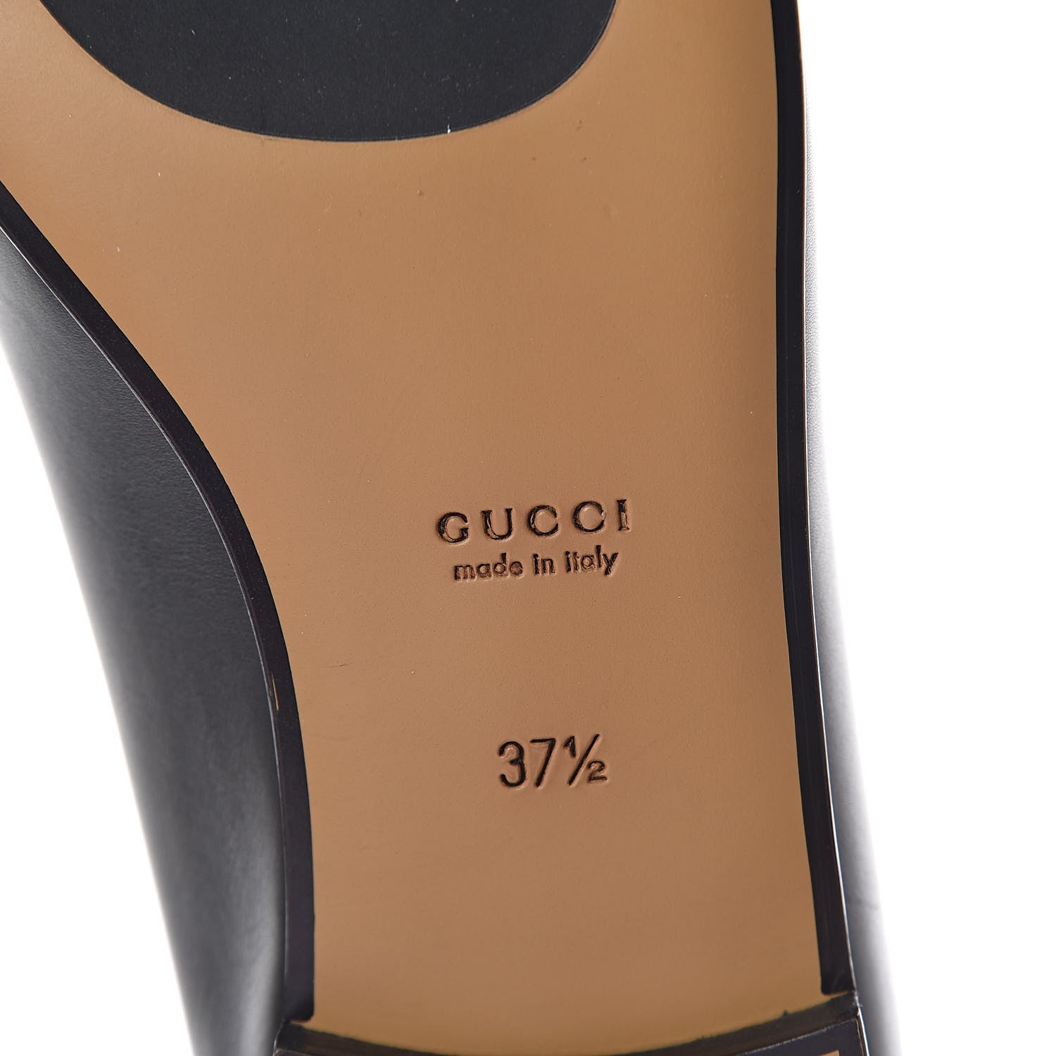 Gucci Calfskin Womens Jordaan Loafers 37.5 Black 6 of 8