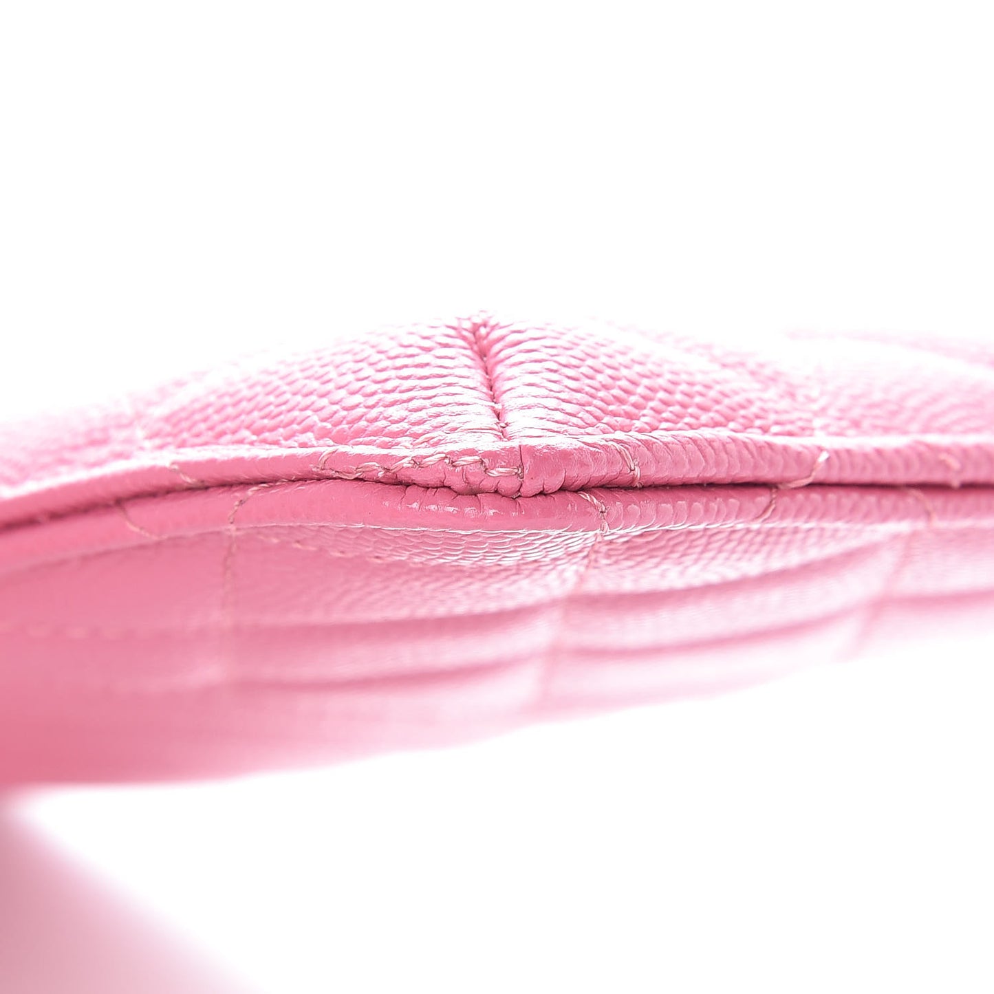 Caviar Quilted Classic Flat Wallet Pouch Pink
