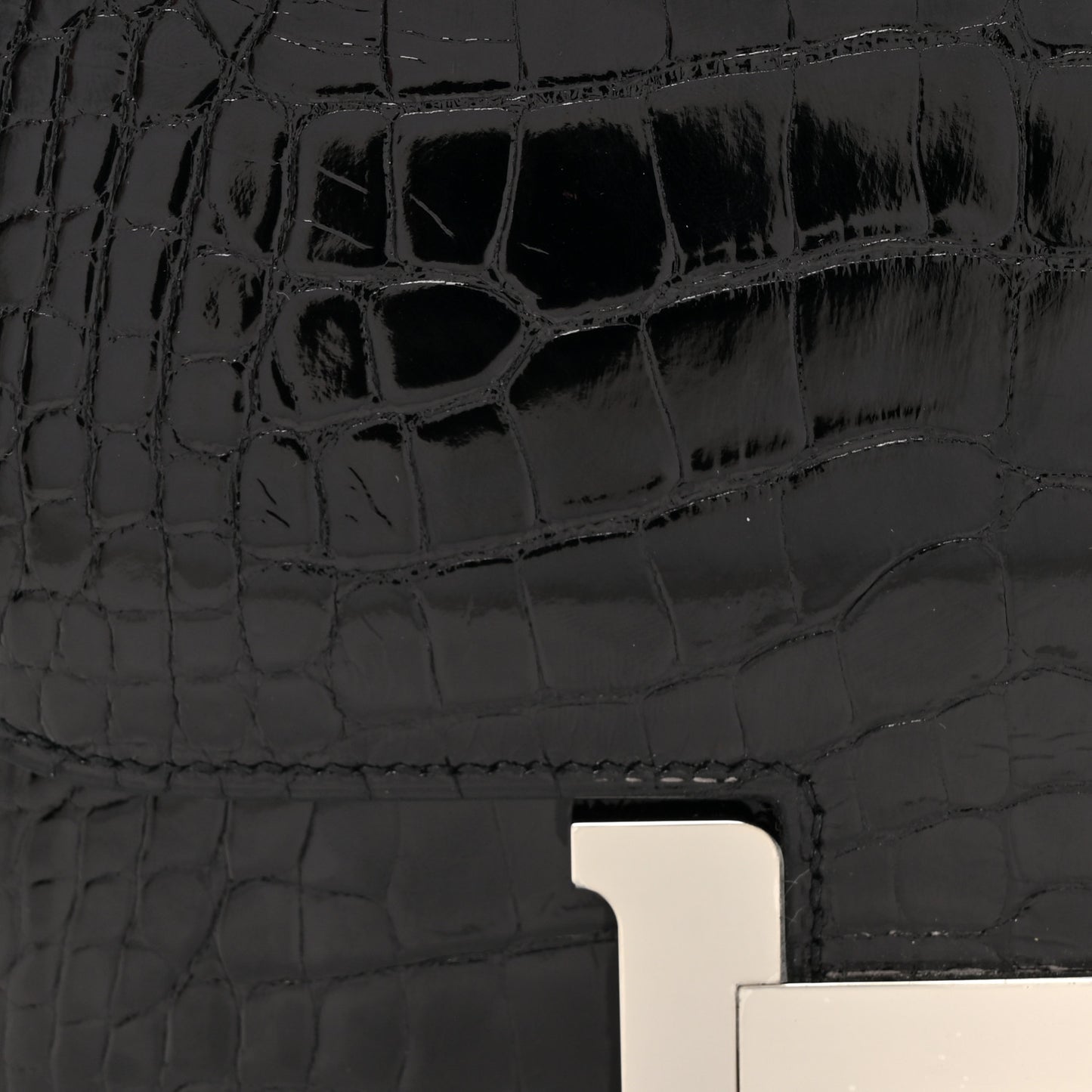 Shiny Alligator Constance 18 Black