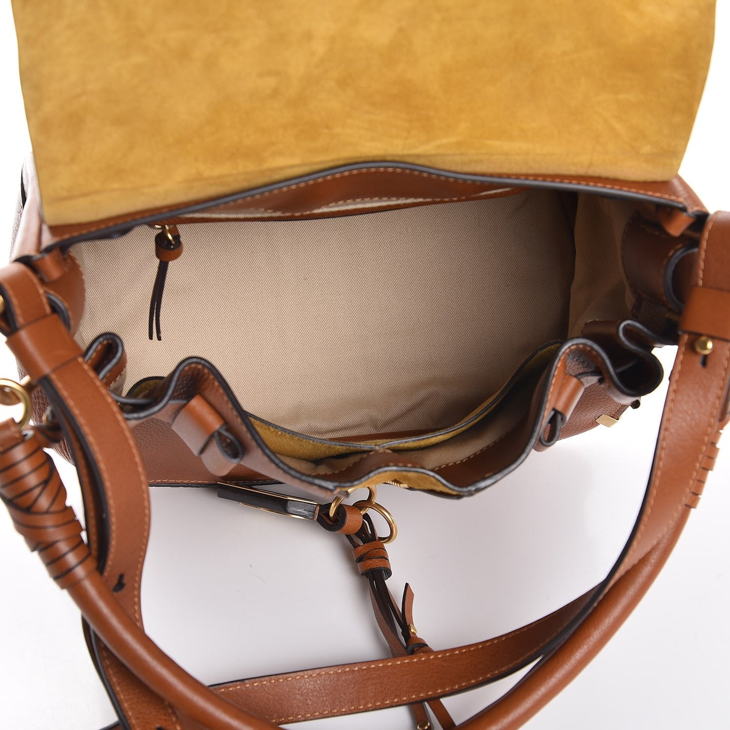 Calfskin Small Owen Flap Bag Caramel
