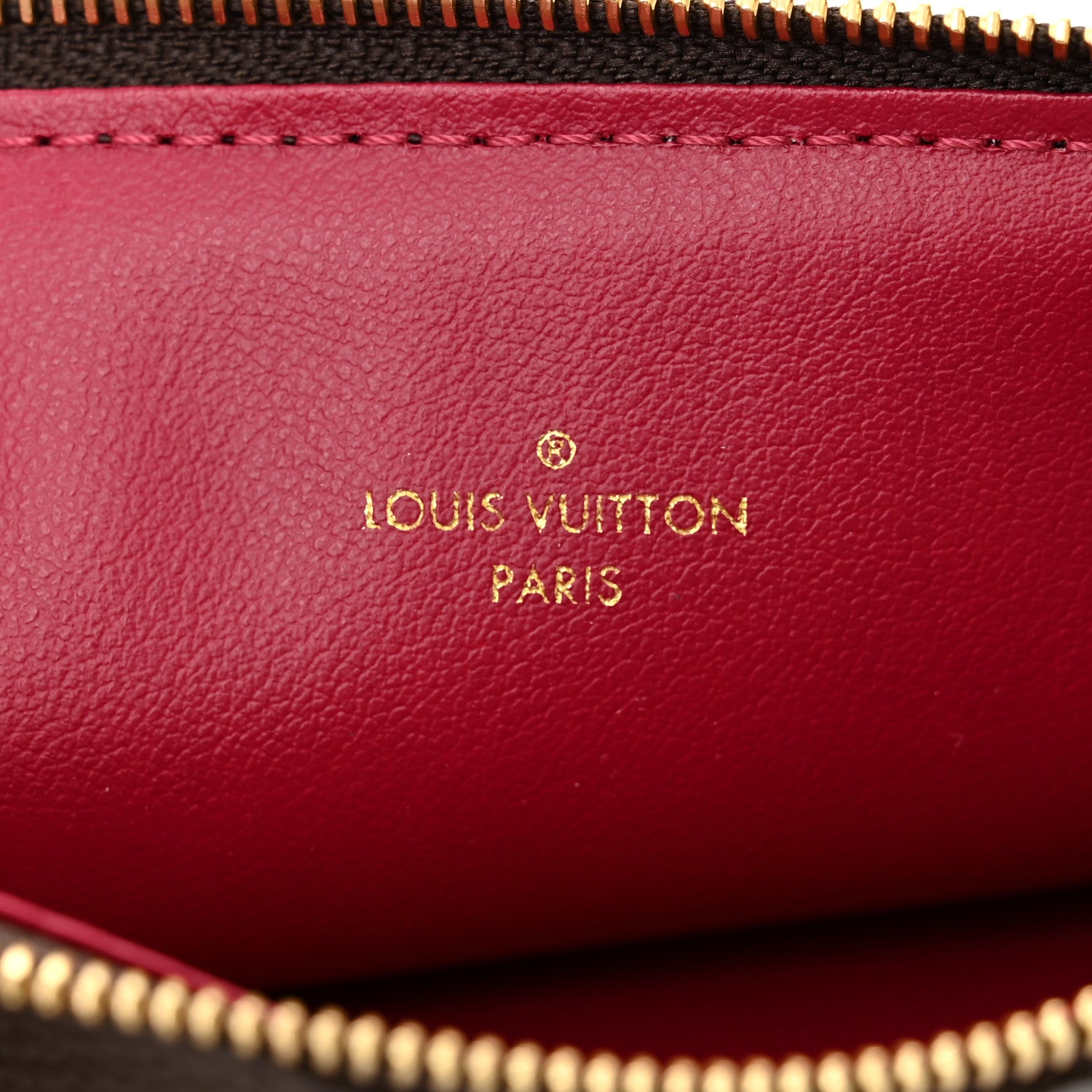 Louis Vuitton Monogram Felicie Chain Wallet Zippered Insert Fuchsia 6 of 6