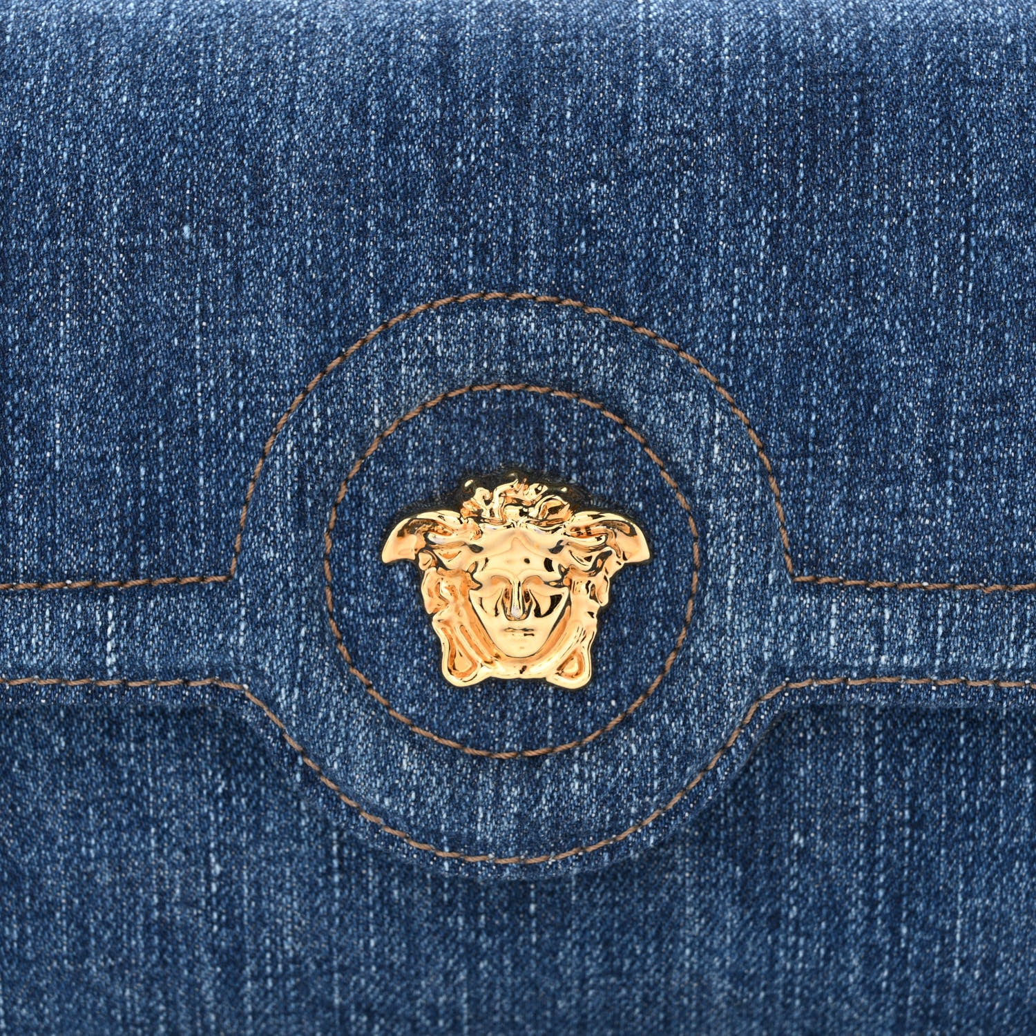 Versace Denim La Medusa Wallet On Strap Navy Blue 7 of 10