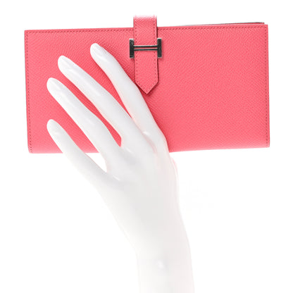 Hermes Epsom Bearn Gusset Wallet Rose Lipstick 2 of 7