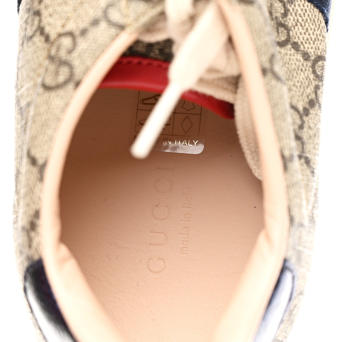 GG Supreme Monogram Womens Ace Low-Top Sneaker 37 Beige